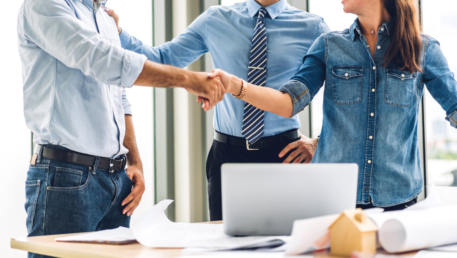 Business professionals meeting to discuss financial strategies